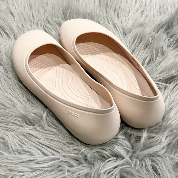 Crocs Women's Pink Quartz Brooklyn Flats Size 6 Ballet Slips - Picture 5 of 6